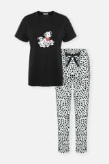 Kadın Pamuklu Dalmaçya Desenli Kısa Kollu Pijama Takımı 72112 - M - 72112 - M