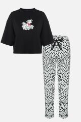 Kadın Pamuklu Dalmaçya Desenli Kısa Kollu Pijama Takımı 72112 - M - 72112 - M