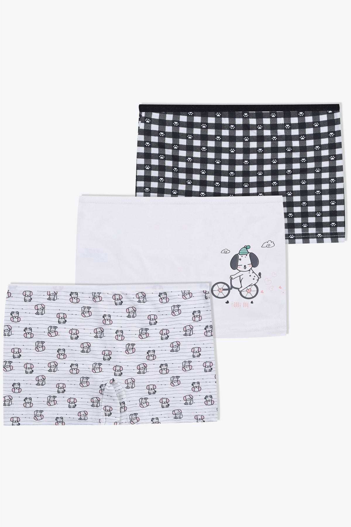 Kız Çocuk 3'lü Desenli Boxer 1052-28 - 3-5 Yaş