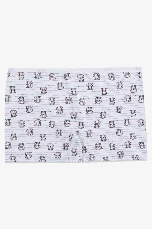 Kız Çocuk 3'lü Desenli Boxer 1052-28 - 5-7 Yaş