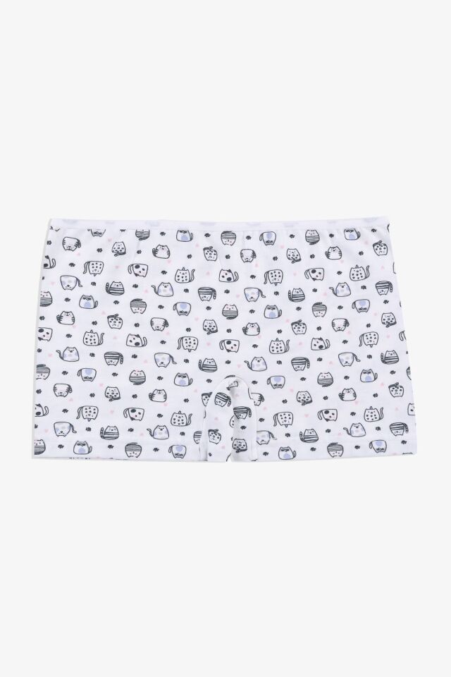 Kız Çocuk 3'lü Desenli Boxer 1052-29 - 5-7 Yaş