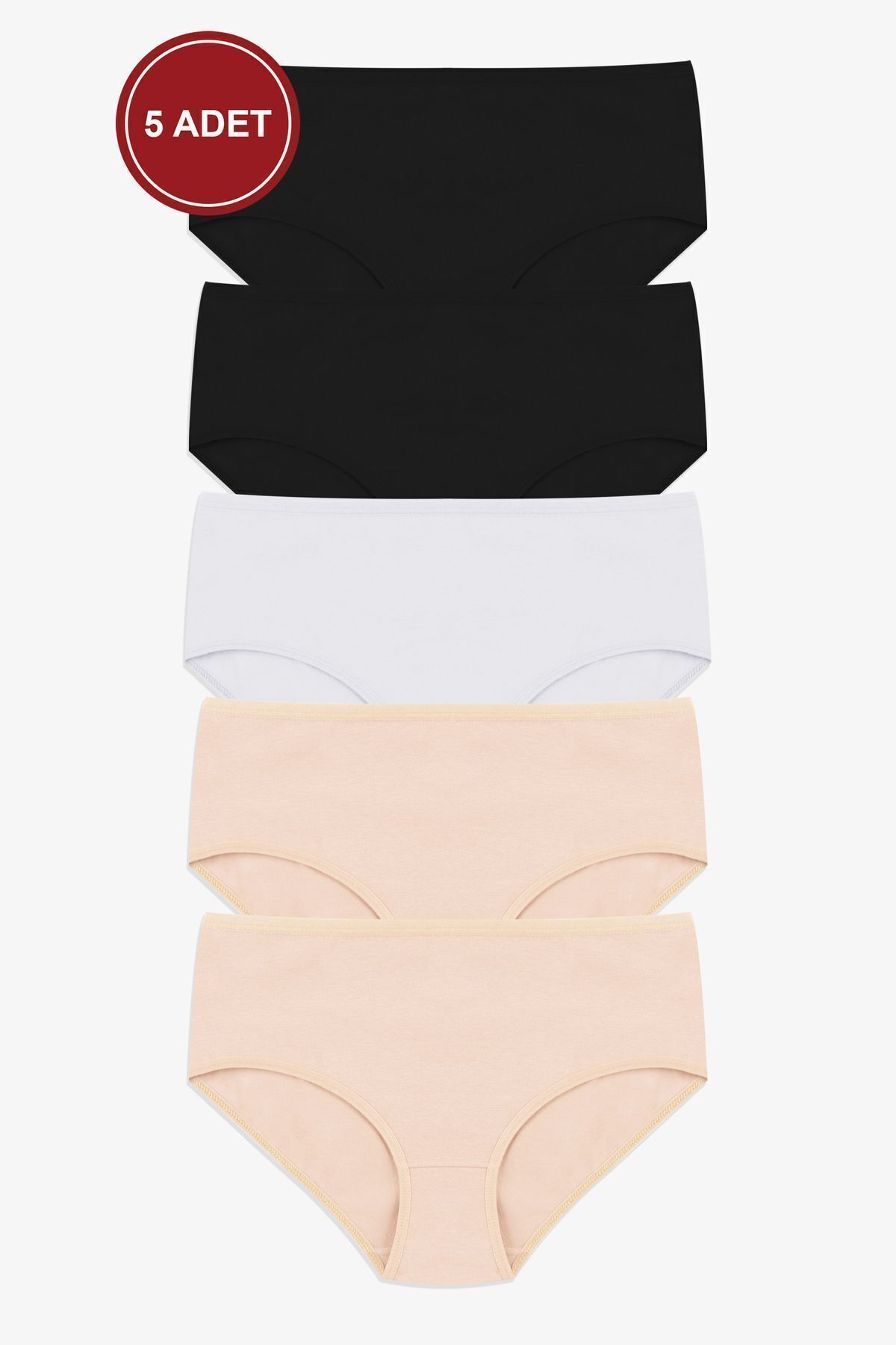 Kadın 5'li Geniş Kenar Külot
