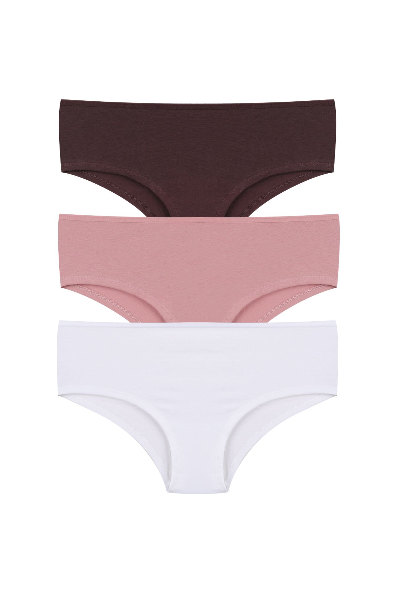 Kadın Pamuklu 3'lü Likralı Hipster Külot L - XL