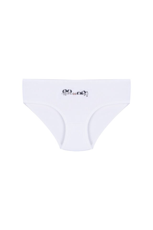 Kız Çocuk 3'lü Sevimli Fare Desenli Slip Pembe -  Beyaz - 9- 11 Yaş