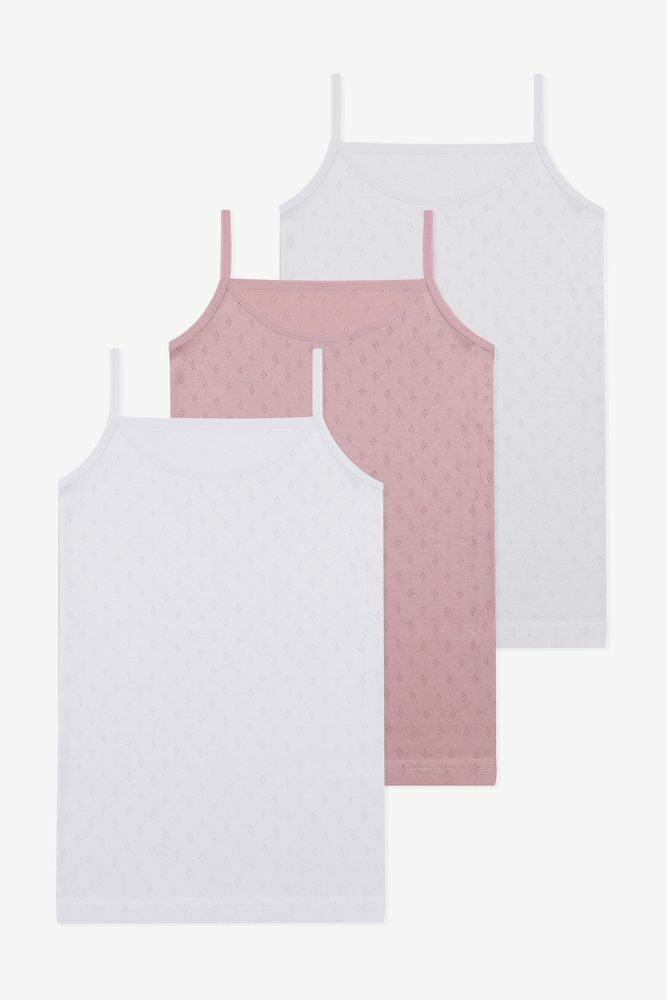 Kız Çocuk 3'lü Jakarlı İp Askılı Atlet