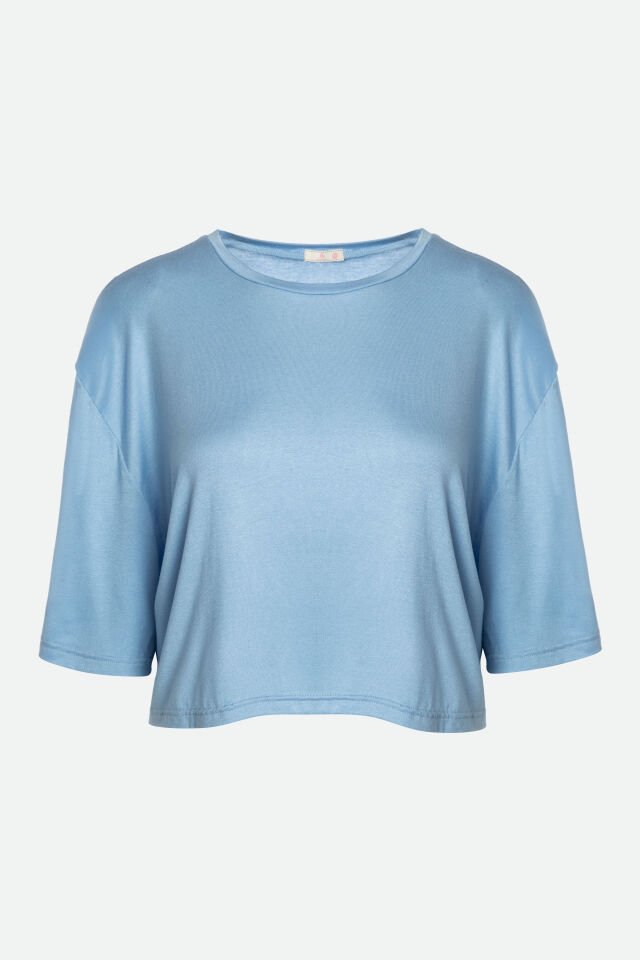 Kadın Pamuklu Kısa Kollu Şortlu Pijama Takımı XL - Mavi -Sarı
