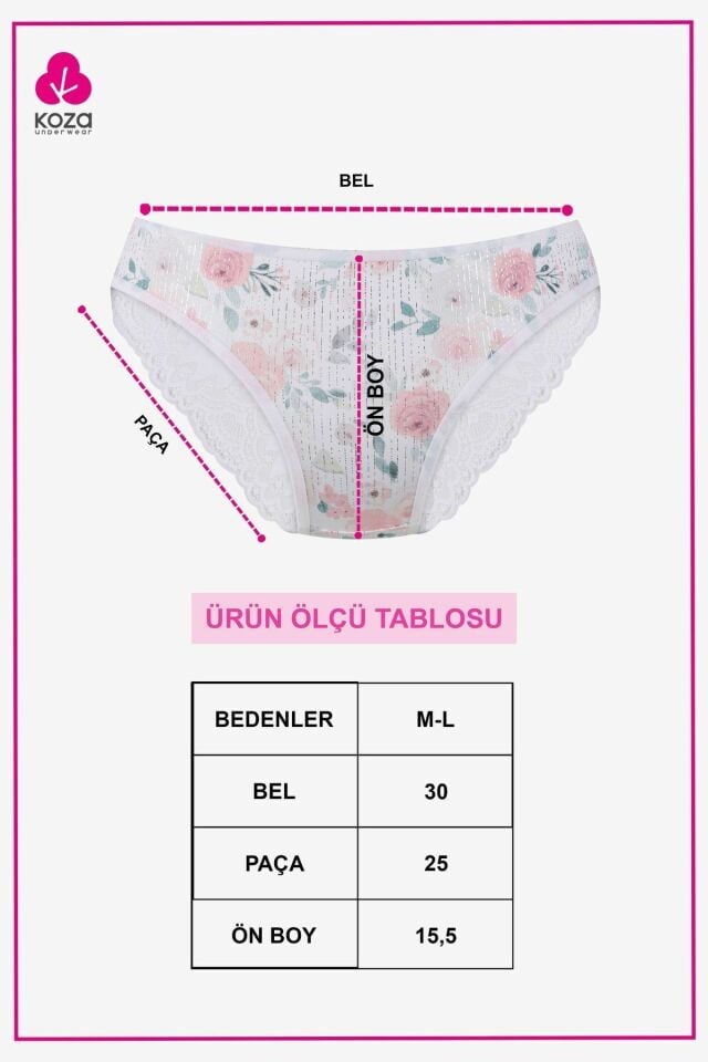 Kadın 3'lü Dantelli - Desenli Külot