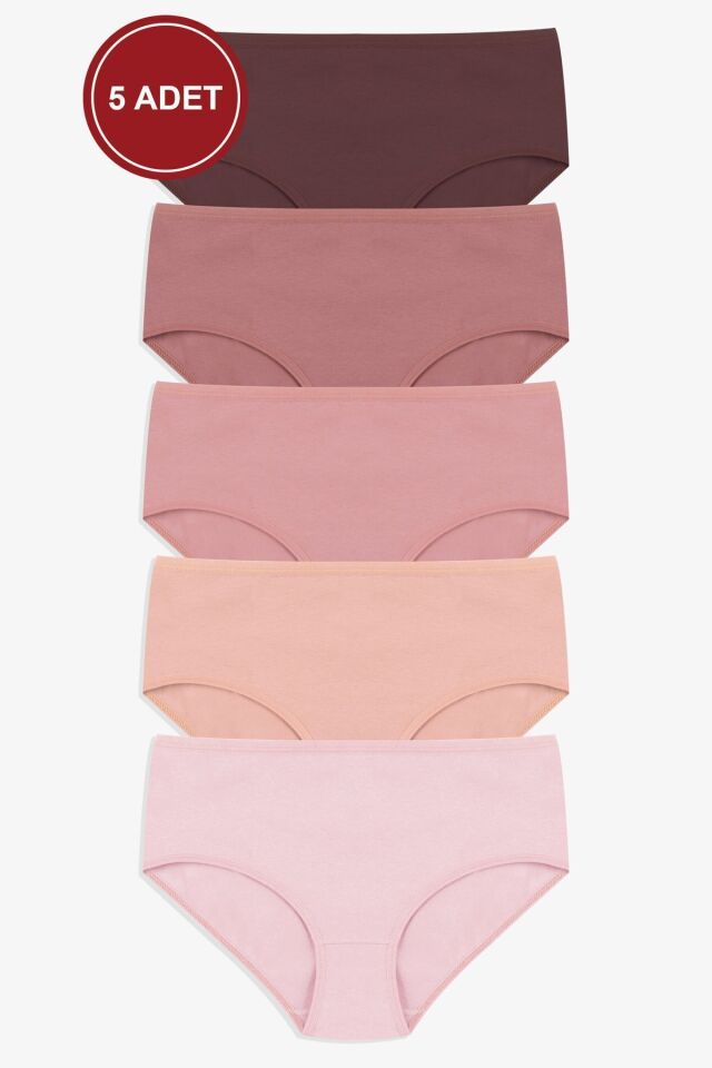 Kadın 5'li Geniş Kenar Külot 4Marshmallow - 2XL
