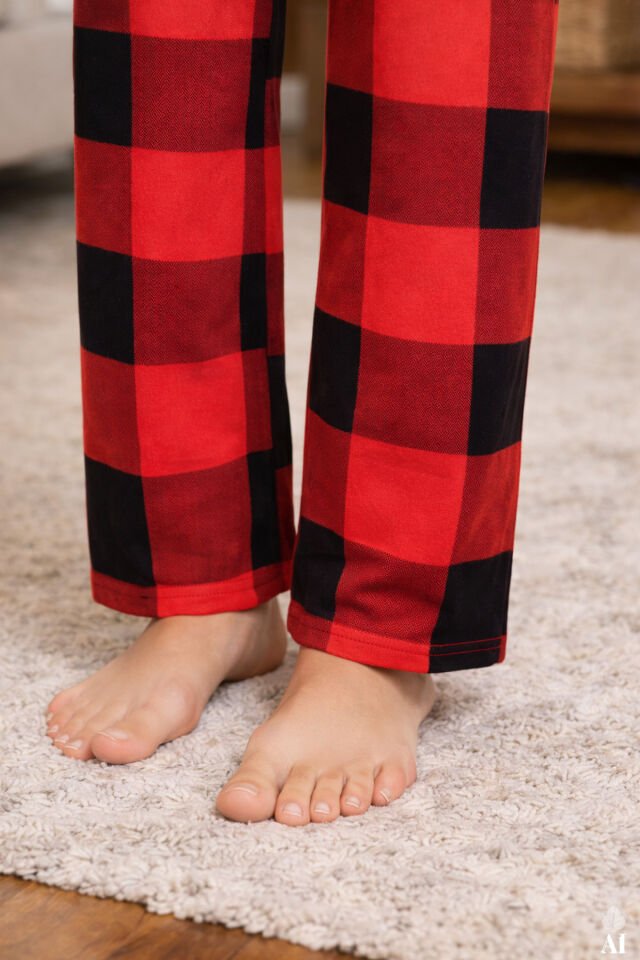 Sevgililer Günü Temalı Kadın Kısa Kollu Pamuklu Kırmızı Ekose Desenli Kombinli Pijama Takımı Kırmızıekose - S - Kırmızıekose - S