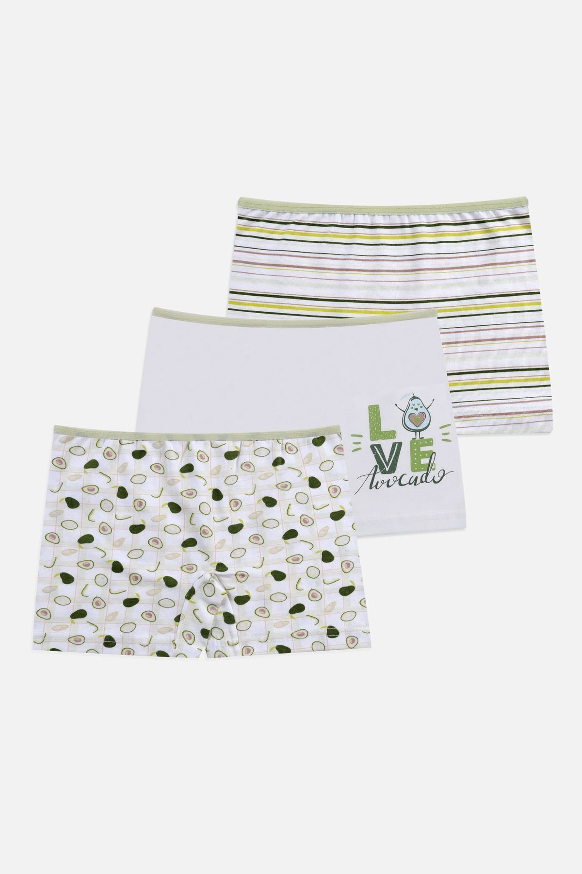 Kız Çocuk 3'lü Desenli Boxer 1052-19 - 5-7 Yaş