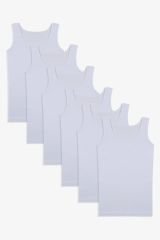 Kız Çocuk 6'lı Beyaz Pamuklu Atlet