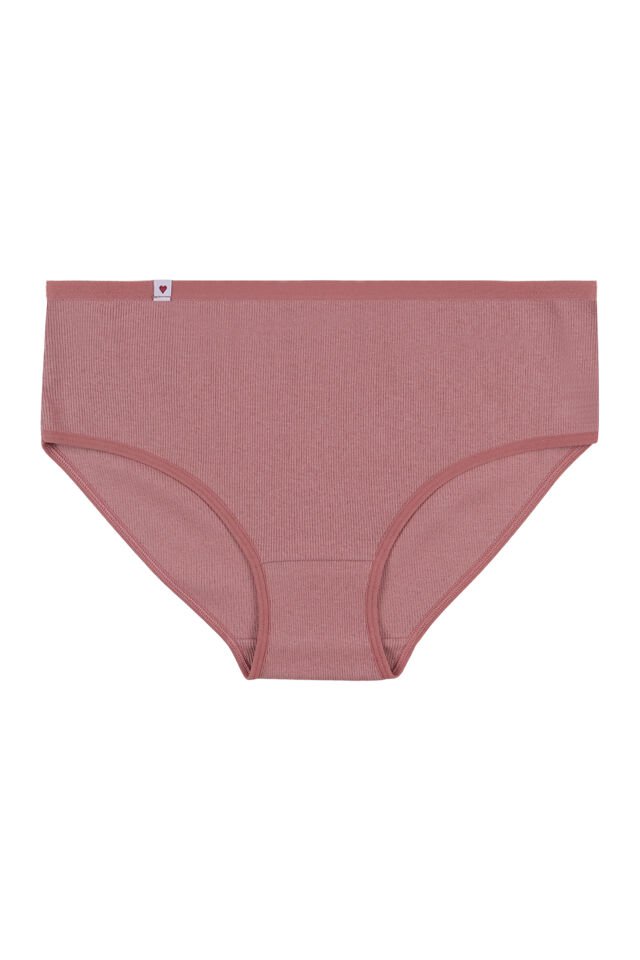 Kadın Bato 3lü Pamuklu Etiket Detaylı Fitilli Ribana Külot