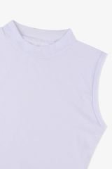 Kadın Kolsuz Likralı Pamuklu Yarım Balıkçı Body