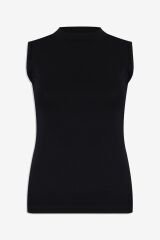 Kadın Kolsuz Likralı Pamuklu Yarım Balıkçı Body