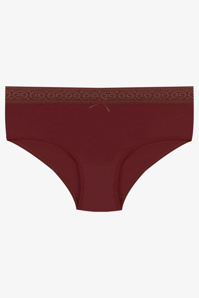 Kadın Dantel Detaylı Atlet Külot Takım KO2001TKM-1 Bordo - L/XL