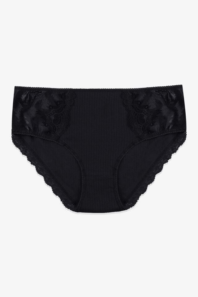 Kadın 3'lü Fitilli Yan Dantelli Külot