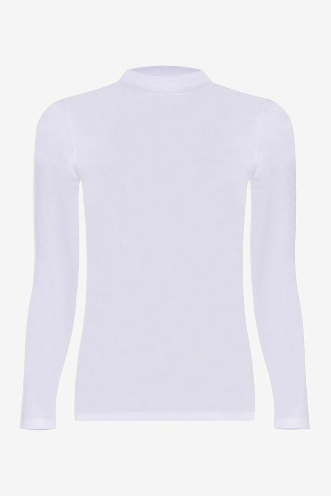 Kadın Uzun Kollu Likralı Pamuklu Yarım Balıkçı Body