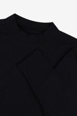 Kadın Uzun Kollu Likralı Pamuklu Yarım Balıkçı Body