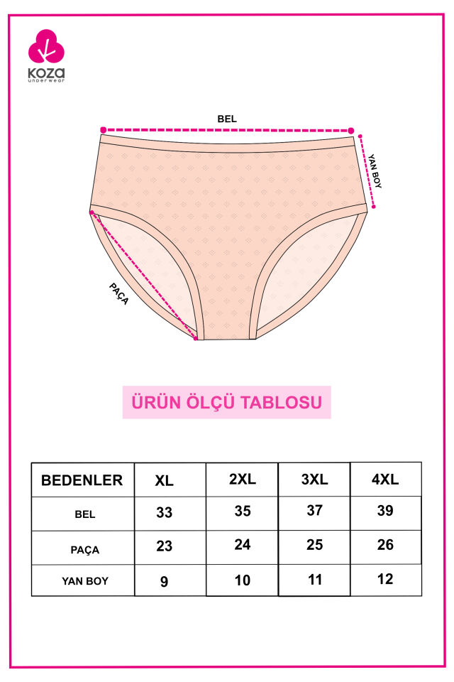 Kadın 7'li Curve Geniş Kenarlı Jakarlı Bato Çok Renkli - 3XL