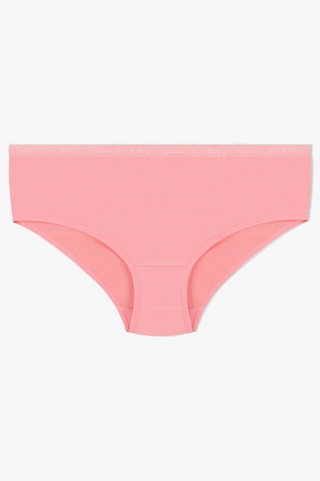 Kadın 3'lü Yazılı Lastikli Renkli Külot KO1003MKR-1 Buz Mavi - Su Yeşili - Turuncu - XL