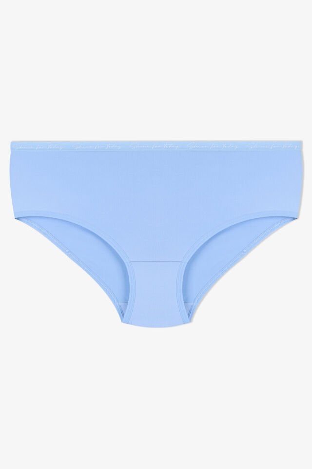 Kadın 3'lü Yazılı Lastikli Renkli Külot KO1003MKR-1 Buz Mavi - Su Yeşili - Turuncu - XL