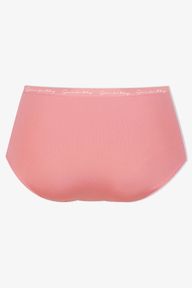 Kadın 3'lü Yazılı Lastikli Renkli Külot KO1003MKR-1 Buz Mavi - Su Yeşili - Turuncu - XL