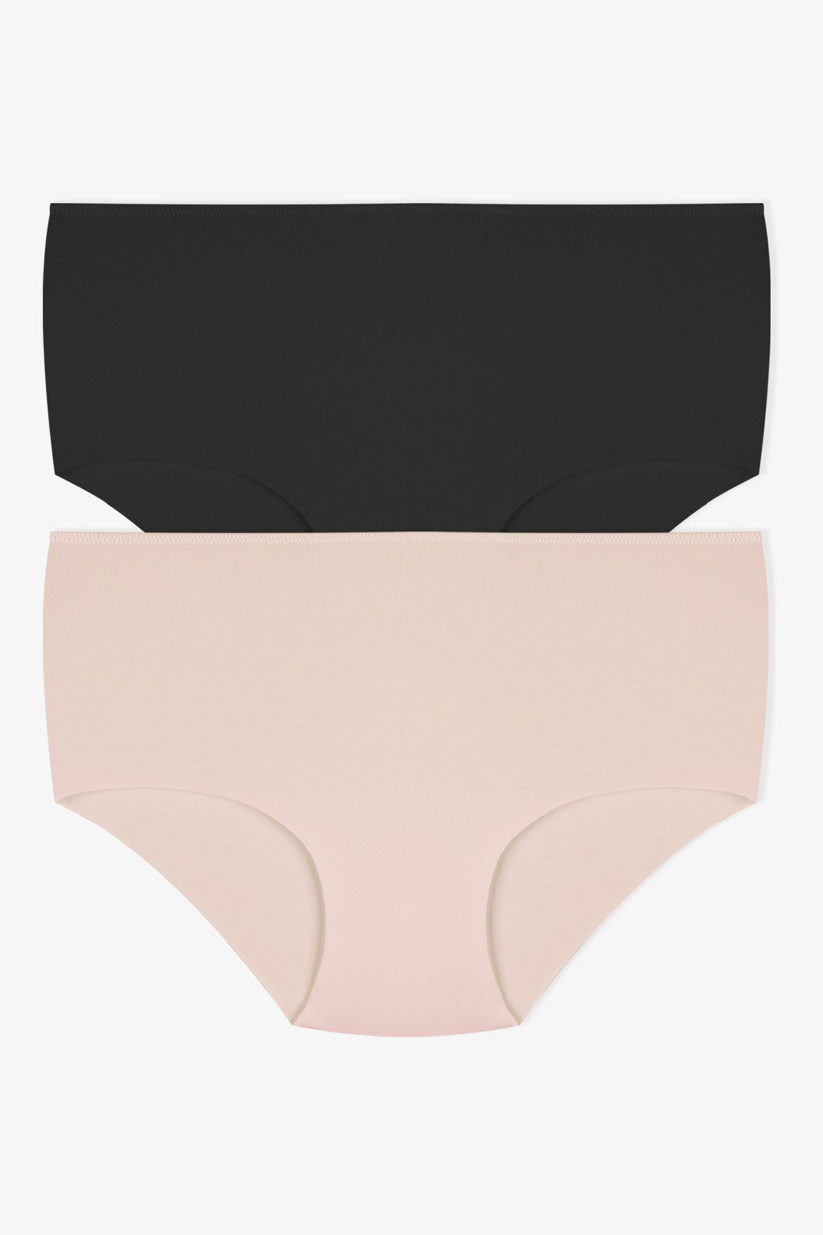 Kadın 2'li Kıl Lastikli Lazer Kesim Ekstra Yüksek Bel Külot KO5800LZR-1 Siyah-Ten - M/L - KO5800LZR-1 Siyah-Ten - M/L