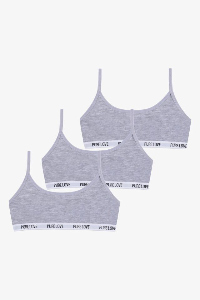 Kız Çocuk 3'lü İp Askılı Yarım Atlet