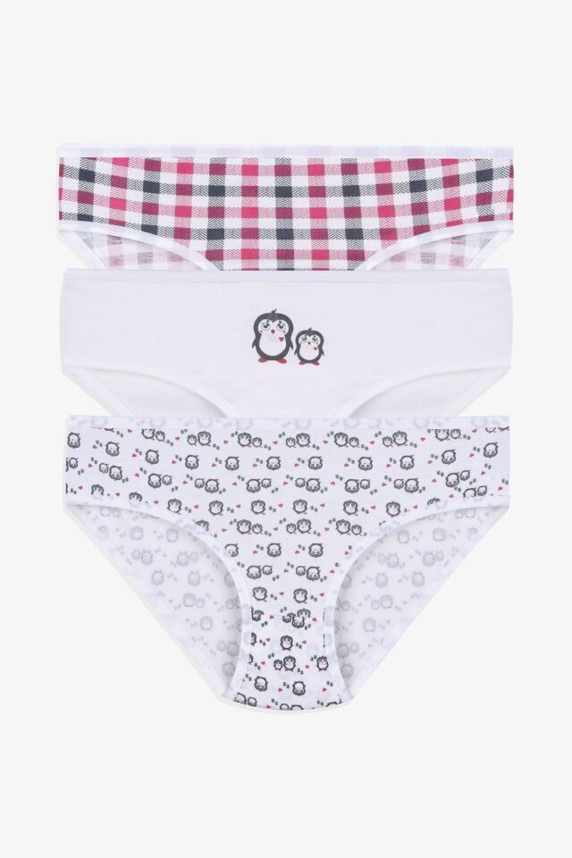 Kız Çocuk 3'lü Sevimli Fare Desenli Slip 1050-137 - 5-7 Yaş - 1050-137 - 5-7 Yaş