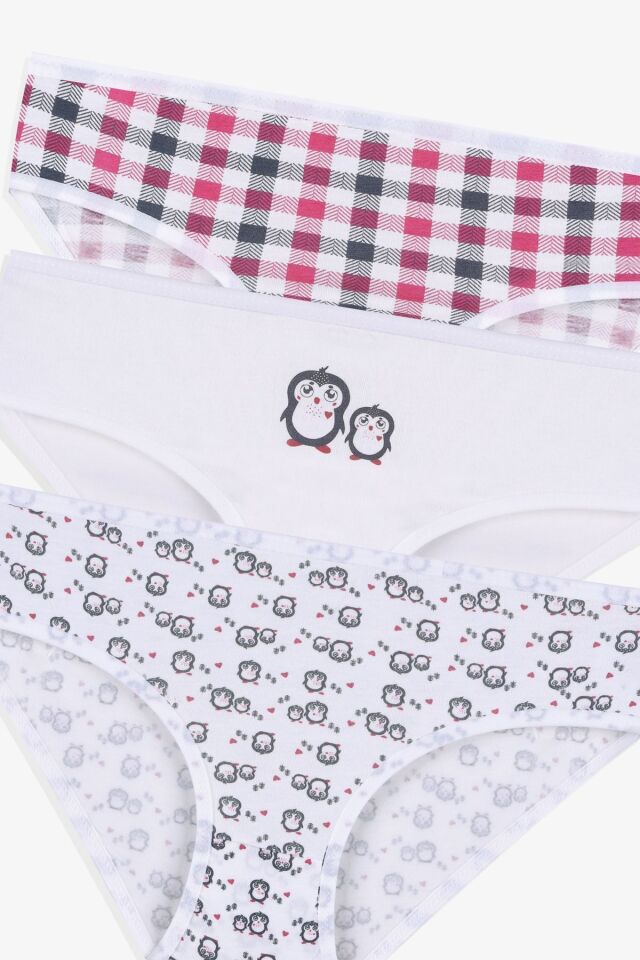 Kız Çocuk 3'lü Sevimli Fare Desenli Slip 1050-137 - 5-7 Yaş - 1050-137 - 5-7 Yaş