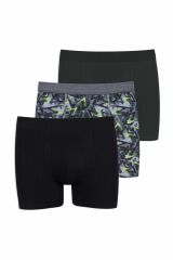 Erkek 3'lü Pamuklu Likralı Boxer