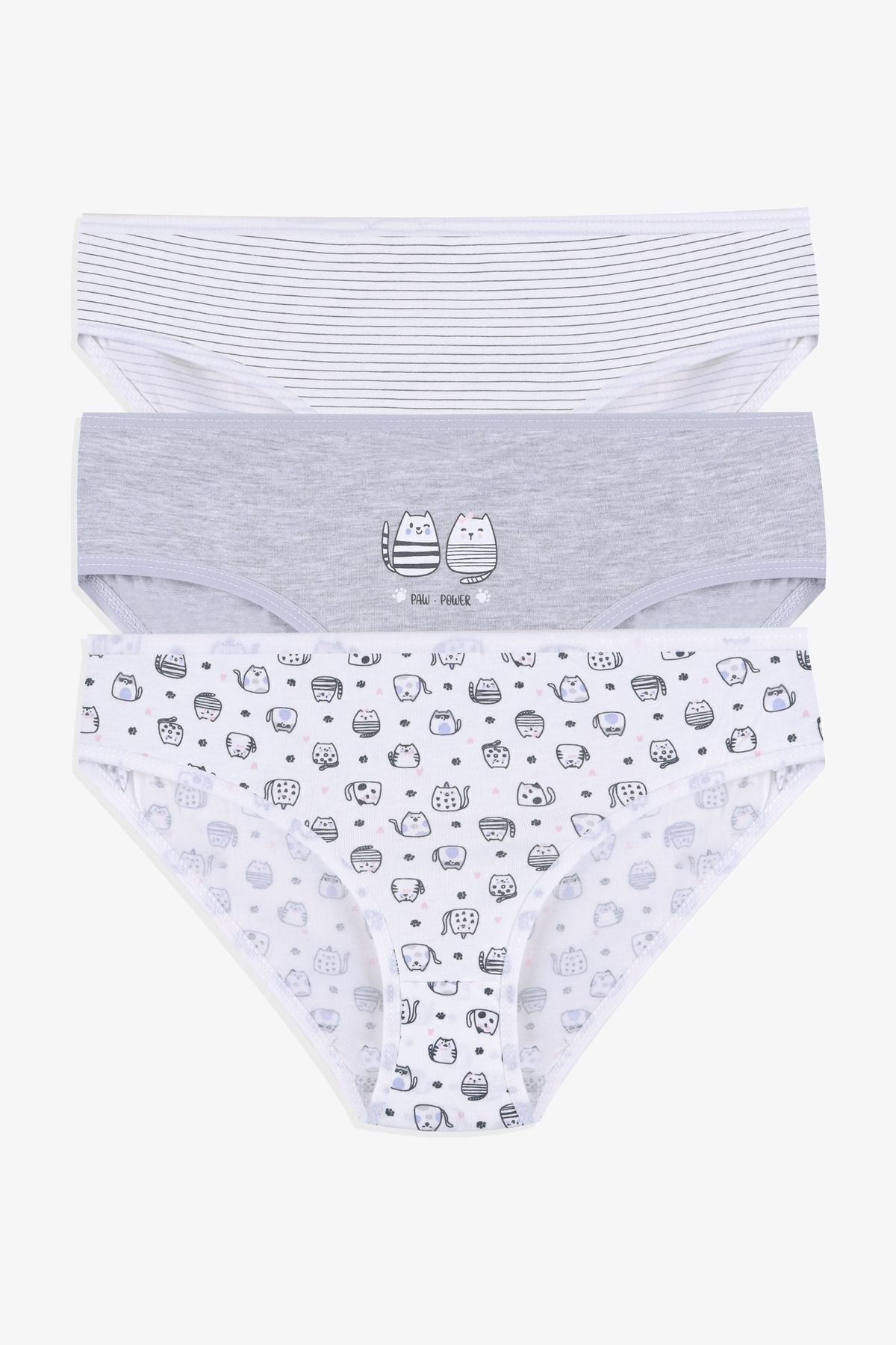 Kız Çocuk 3'lü Sevimli Fare Desenli Slip 1050-136 - 3-4 Yaş - 1050-136 - 3-4 Yaş