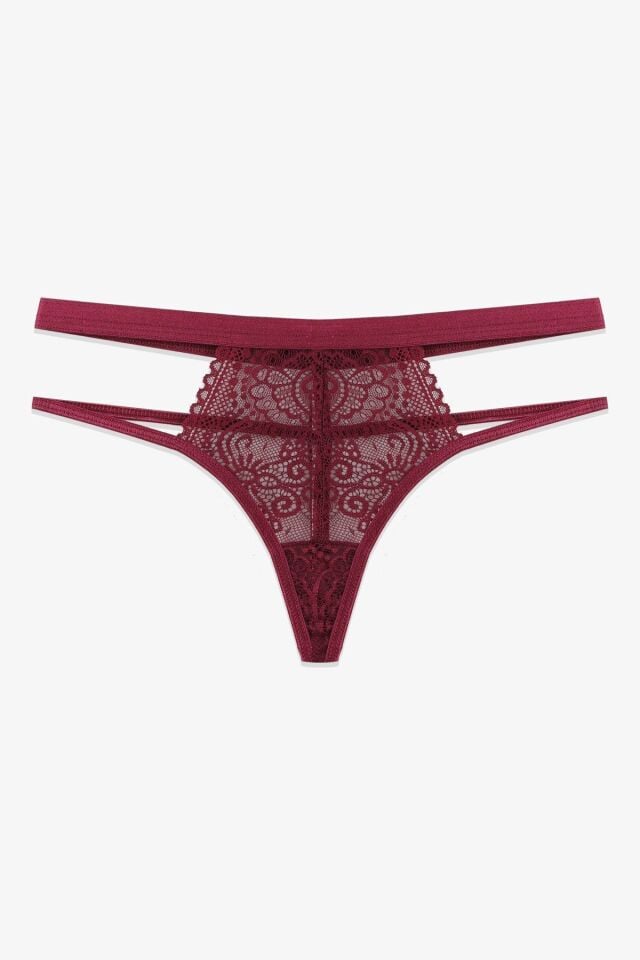 Kadın 4'lü Dantelli Arka İp Detaylı Fantezi Tanga