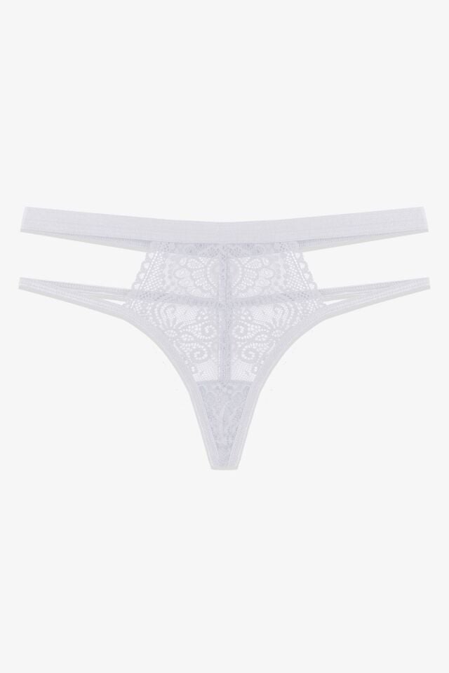 Kadın 4'lü Dantelli Arka İp Detaylı Fantezi Tanga