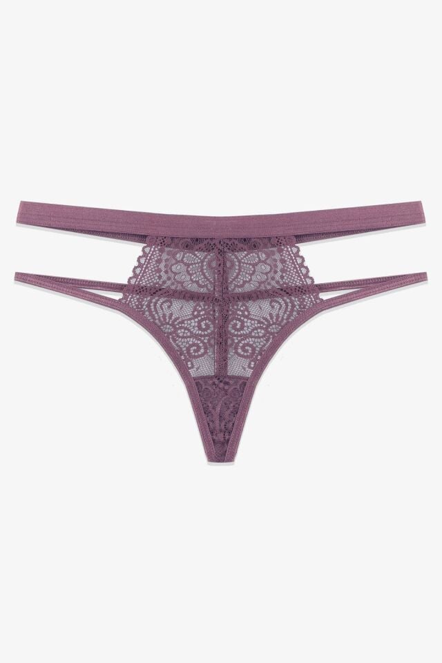 Kadın 4'lü Dantelli Arka İp Detaylı Fantezi Tanga