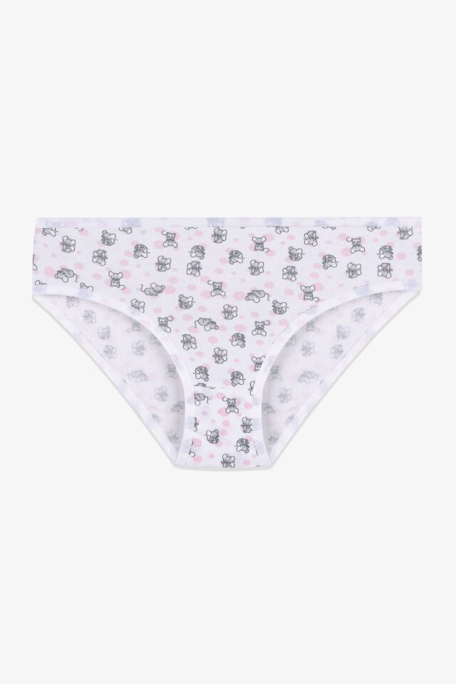 Kız Çocuk 3'lü Sevimli Fare Desenli Slip 1050-134 - 7-9 Yaş - 1050-134 - 7-9 Yaş