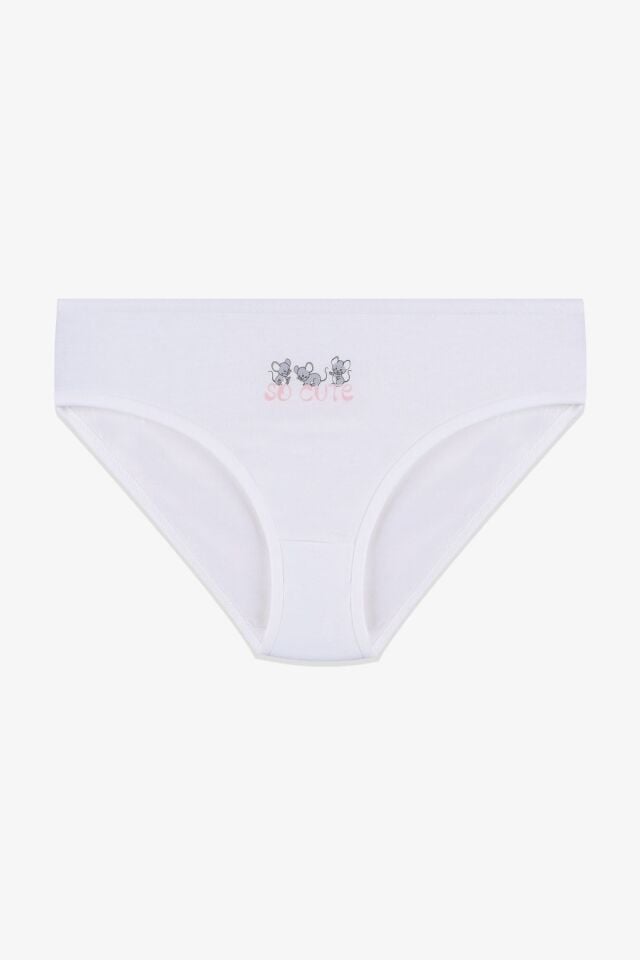 Kız Çocuk 3'lü Sevimli Fare Desenli Slip 1050-134 - 7-9 Yaş - 1050-134 - 7-9 Yaş