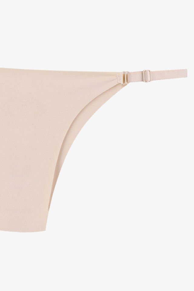 Kadın Ayarlanabilir Lastikli Mikro Slip Siyah -  Ten - L - XL
