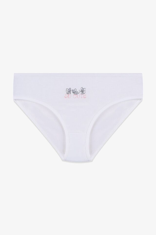 Kız Çocuk 3'lü Sevimli Fare Desenli Slip 1050-134 - 5-7 Yaş - 1050-134 - 5-7 Yaş