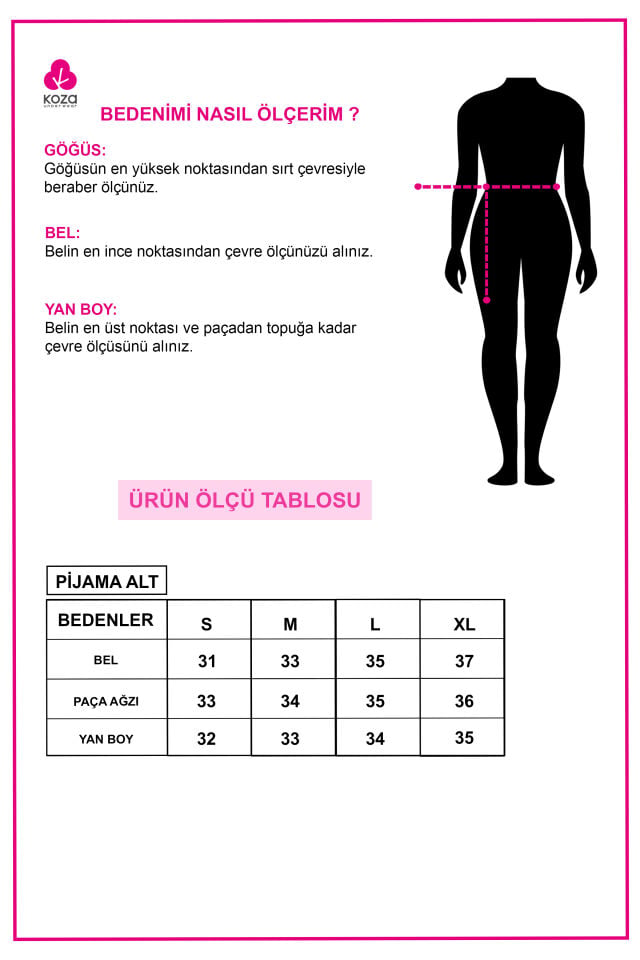 Kadın 2'li Pamuklu Uzun Pijama Altı Siyah - Beyaz - 2XL