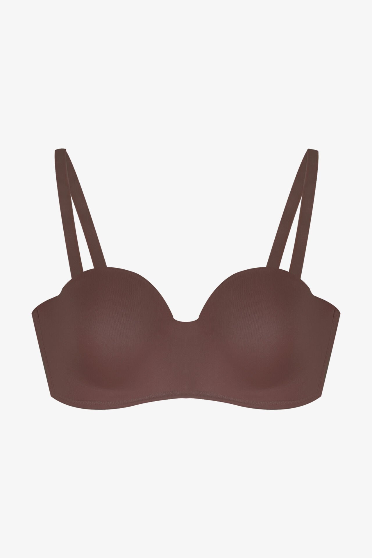 Kadın Dolgusuz Mikro Straplez Sütyen 85B - Kahverengi