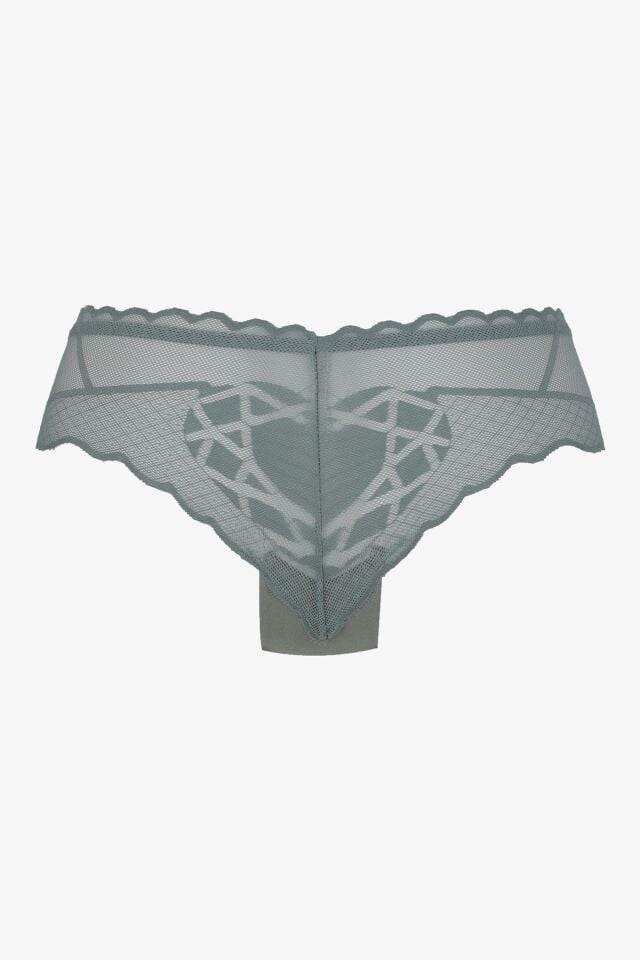 Sevgililer Günü Temalı Kadın 3'lü Kalp Detaylı Dantelli Külot Siyahkırmızıcagla - M