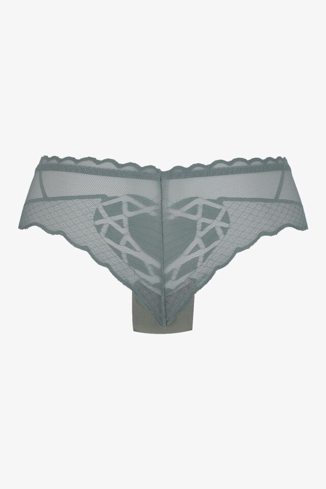 Sevgililer Günü Temalı Kadın 3'lü Kalp Detaylı Dantelli Külot Siyahkırmızıcagla - M