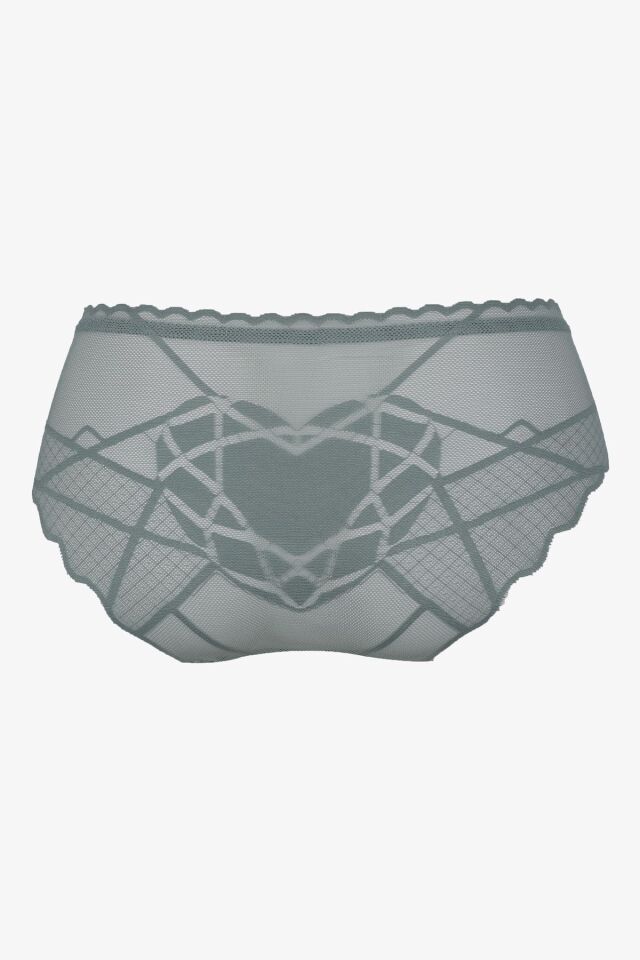 Sevgililer Günü Temalı Kadın 3'lü Kalp Detaylı Dantelli Külot Siyahkırmızıcagla - M