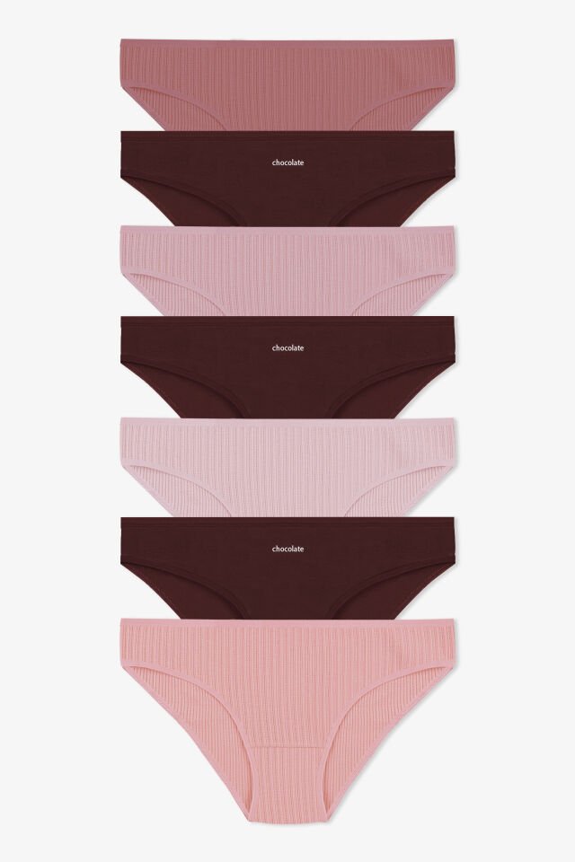 Kadın 7'li Desenli Pamuklu Likralı Külot