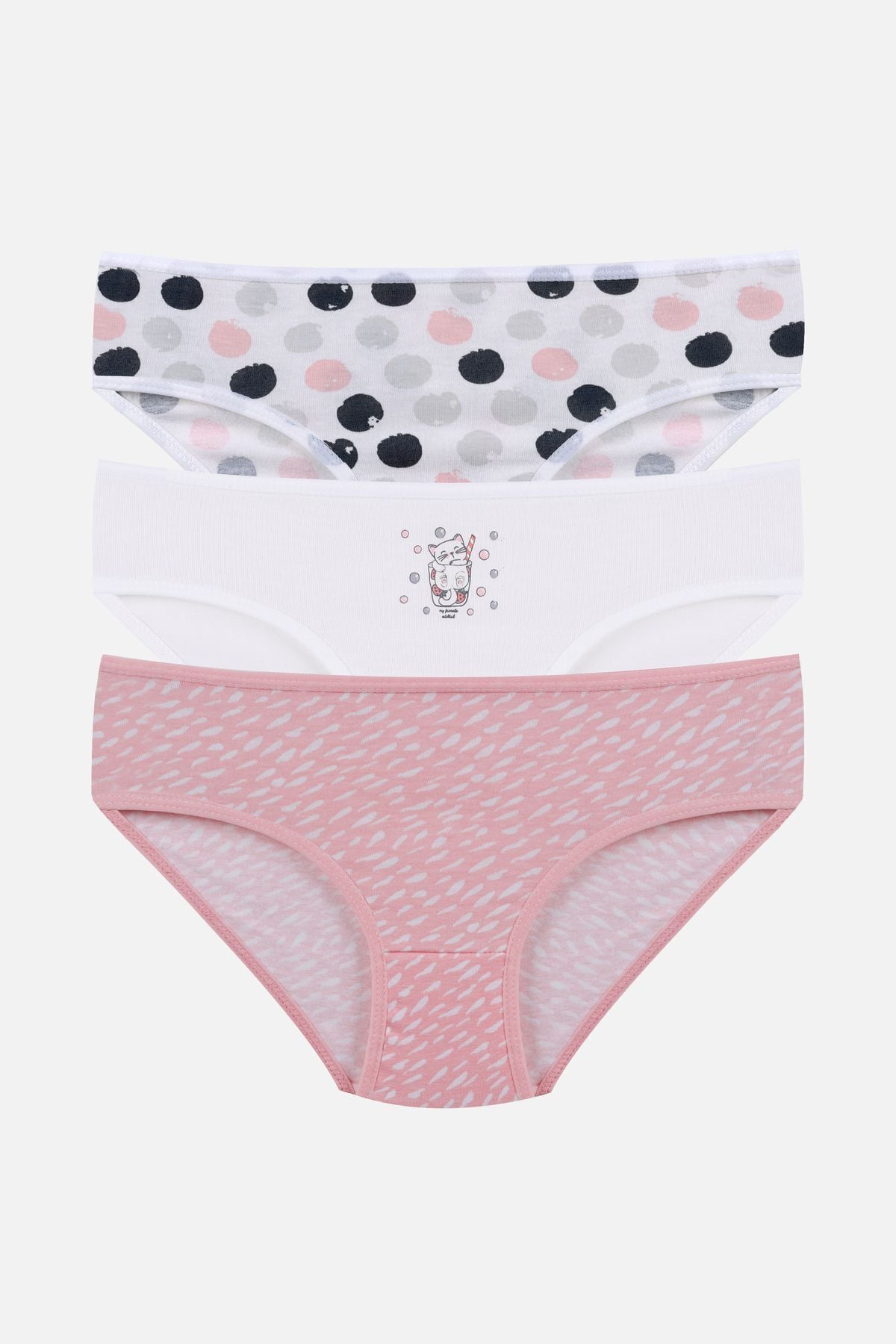 Kız Çocuk 3'lü Sevimli Fare Desenli Slip 1050-117 - 9-12 Yaş - 1050-117 - 9-12 Yaş