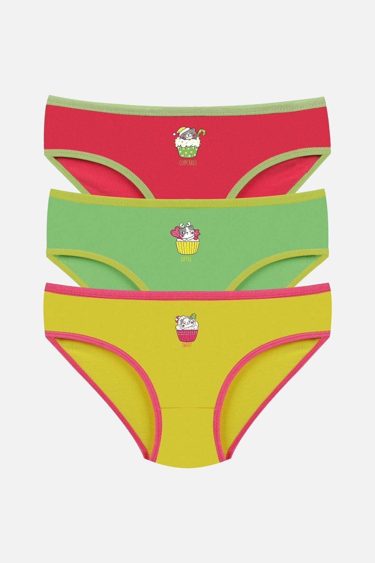 Kız Çocuk 3'lü Sevimli Fare Desenli Slip 1050-89 - 7-8 Yaş - 1050-89 - 7-8 Yaş