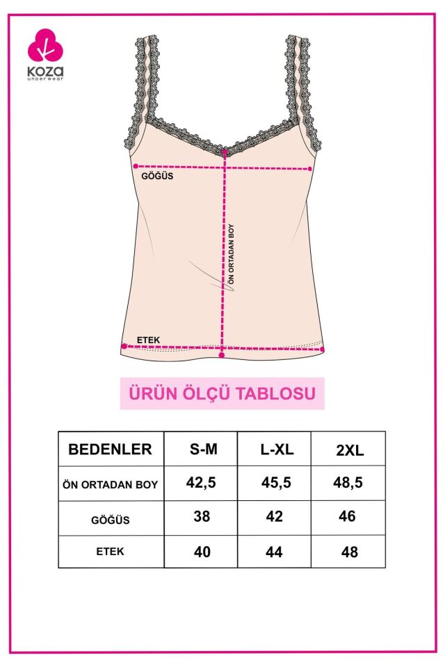 Kadın 2'li Dantel Askılı Atlet Tenbeyaz - 2XL