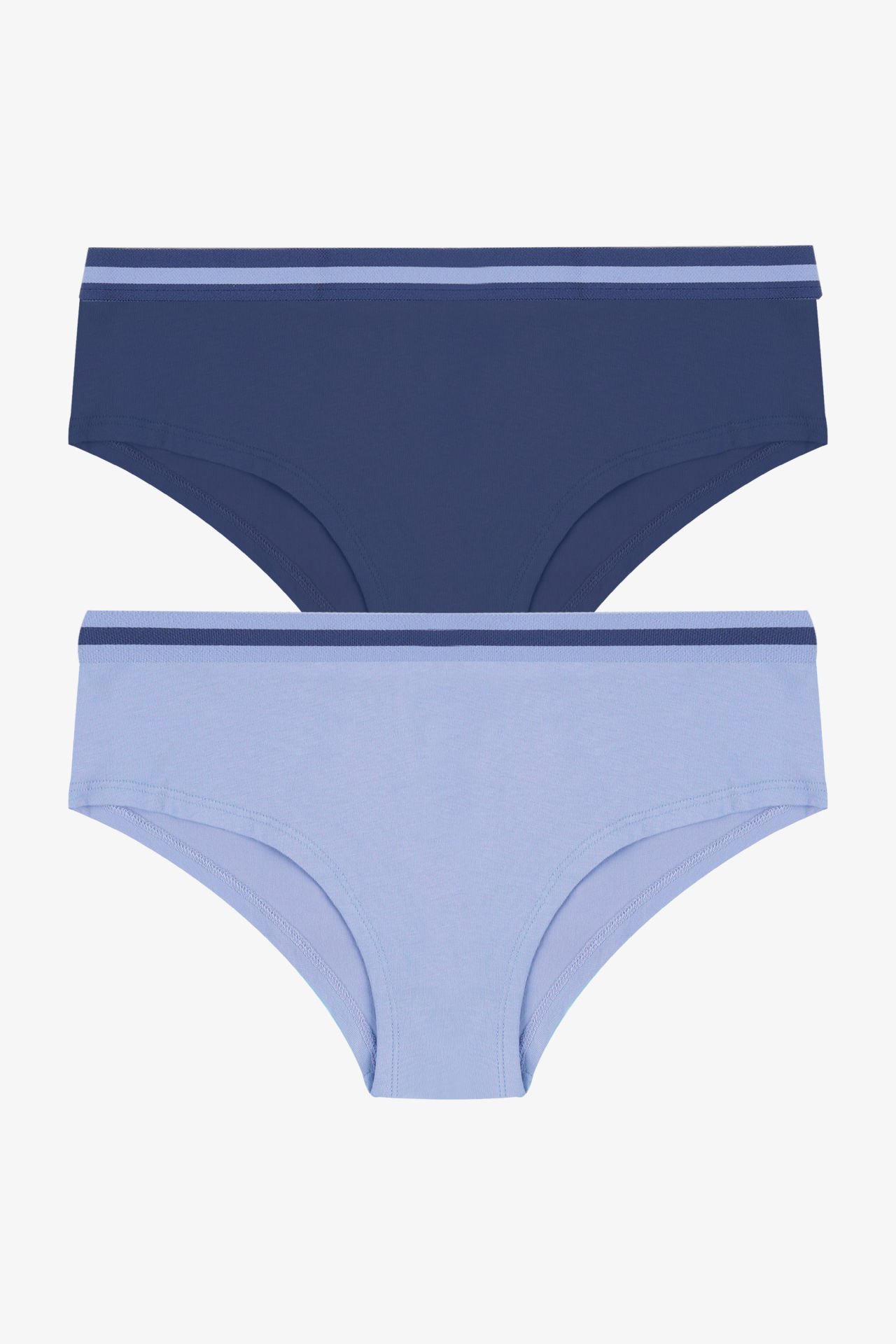 Kadın Pamuklu Çizgili Lastikli 2'li Hipster Külot