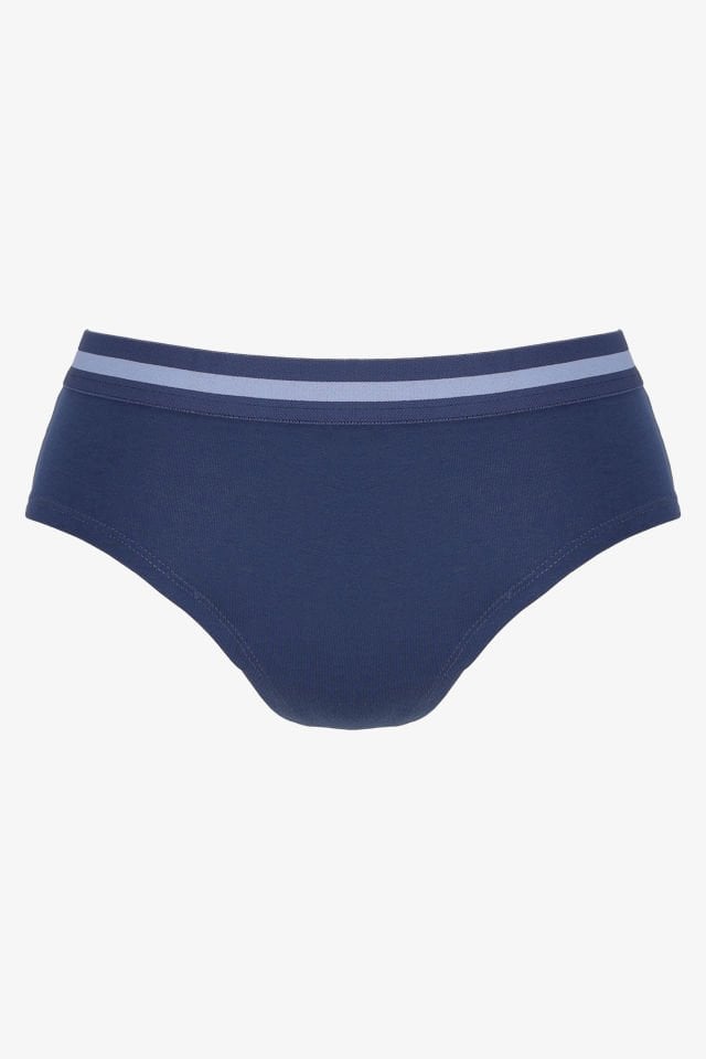 Kadın Pamuklu Çizgili Lastikli 2'li Hipster Külot